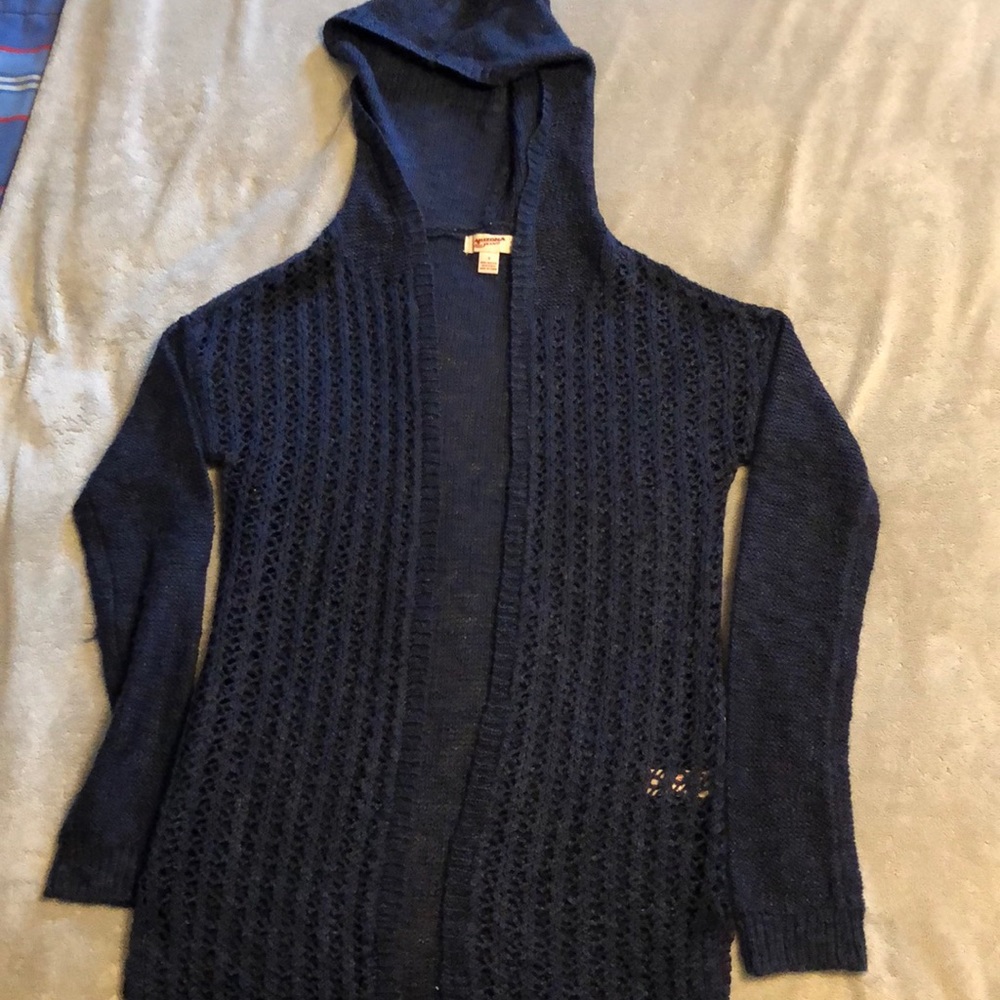 Light open knit cardigan sweater